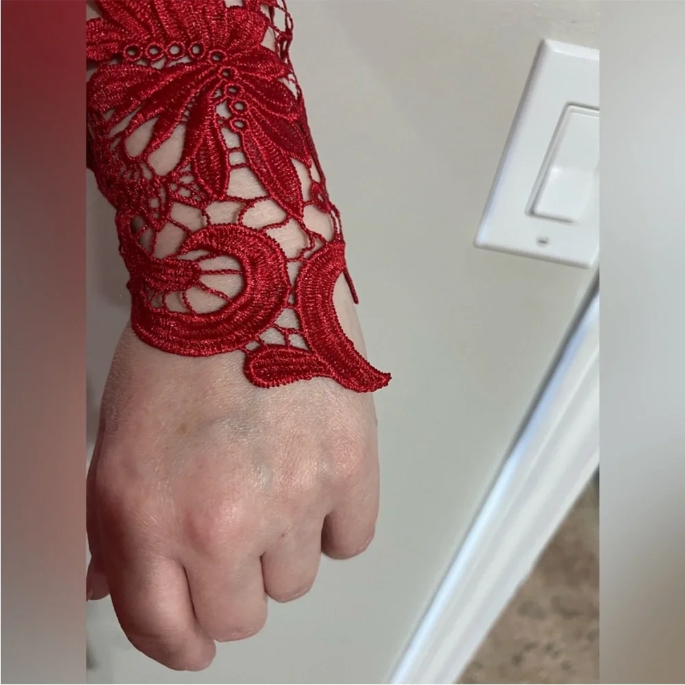 ASHRO red lace cadigan 1X 2X 3X - Picture 8 of 8